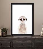 Cute Monkey Kids Textured Paper Framed Art Print  For Kids Room