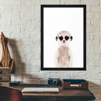 Cute Monkey Kids Textured Paper Framed Art Print  For Kids Room 2