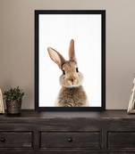 Lovely Rabbit Kids Textured Paper Framed Art Print  For Kids Room