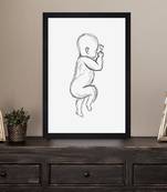 Modern Birth Kids Textured Paper Framed Art Print  For Kids Room