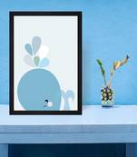 Cute Ghost Kids Textured Paper Framed Art Print  For Kids Room