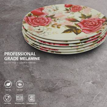 Rosy Follower Melamine Full Plates 4