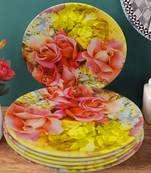 Pink Floral With Yellow Patel  Melamine Full Plates