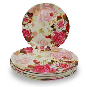 Multicolour Floral Petals Melamine Full Plates 2