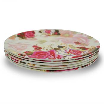 Multicolour Floral Petals Melamine Full Plates 3
