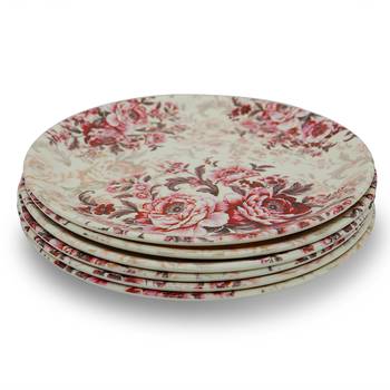 Pink Floral Melamine Full Plates 3
