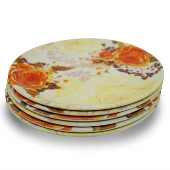 Orange With Yellow Texture Melamine Full Plates 2