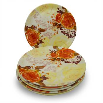 Orange With Yellow Texture Melamine Full Plates 3
