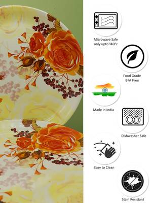 Orange With Yellow Texture Melamine Full Plates 5
