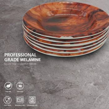 Natural  Teak Melamine Quarter Plates 5