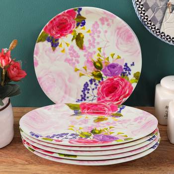 Multicolour Floral Petals Melamine Quarter Plates 1