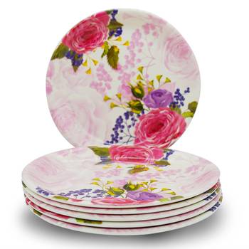 Multicolour Floral Petals Melamine Quarter Plates 2