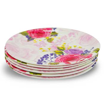 Multicolour Floral Petals Melamine Quarter Plates 3
