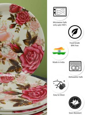 Rosy Follower Melamine Quarter Plates 1