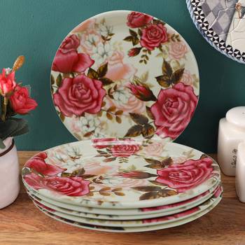 Rosy Follower Melamine Quarter Plates 2