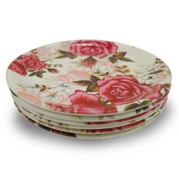 Rosy Follower Melamine Quarter Plates 4