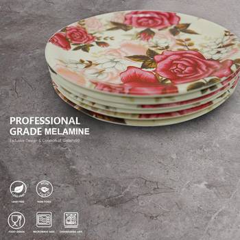 Rosy Follower Melamine Quarter Plates 5