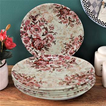 Pink Florally Melamine Quarter Plates 1