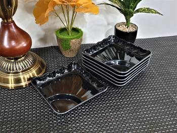 Gallery99 Black Square High Grade Serving Plates set of 12 (6x6x1) 1