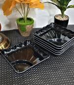 Gallery99 Black Square High Grade Serving Plates set of 12 (6x6x1)