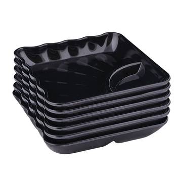 Gallery99 Black Square High Grade Serving Plates set of 12 (6x6x1) 4