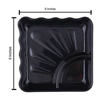 Gallery99 Black Square High Grade Serving Plates set of 12 (6x6x1) 5