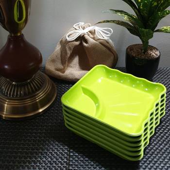Gallery99 Green Square High Grade Serving Plates set of 6 (6x6x1) 1