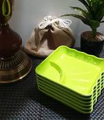 Gallery99 Green Square High Grade Serving Plates set of 6 (6x6x1)