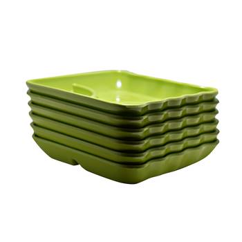Gallery99 Green Square High Grade Serving Plates set of 6 (6x6x1) 2
