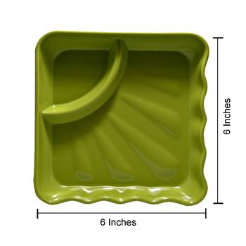 Gallery99 Green Square High Grade Serving Plates set of 6 (6x6x1) 5
