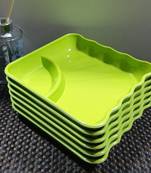 Gallery99 Green Square High Grade Serving Plates set of 12 (6x6x1)