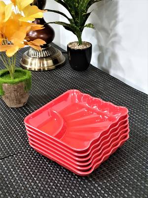 Gallery99 Red Square High Grade Serving Plates set of 6 (6x6x1) 1