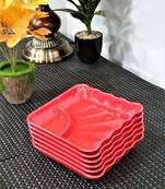 Gallery99 Red Square High Grade Serving Plates set of 6 (6x6x1)