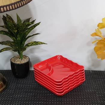 Gallery99 Red Square High Grade Serving Plates set of 12 (6x6x1) 1