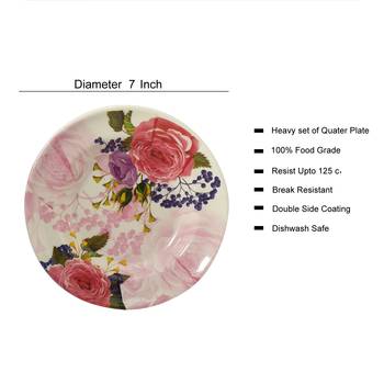 Gallery99 Purple Floral Heigh Grade Round Quarter plate set of 6 (7x7x1) 4