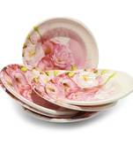 Gallery99 Baby Pink Floral Heigh Grade Round Quarter plate set of 6 (7x7x1)