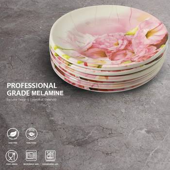 Gallery99 Baby Pink Floral Heigh Grade Round Quarter plate set of 6 (7x7x1) 4