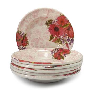 Gallery99 Red Lily Floral Heigh Grade Round Quarter plate set of 6 (7x7x1) 1