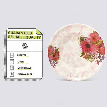 Gallery99 Red Lily Floral Heigh Grade Round Quarter plate set of 6 (7x7x1) 4