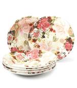 Gallery99 Pink & White Roses  Floral Heigh Grade Round Quarter plate set of 6 (7x7x1)