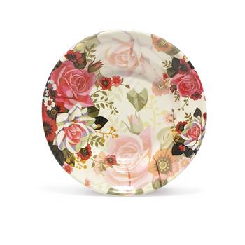 Gallery99 Pink & White Roses  Floral Heigh Grade Round Quarter plate set of 6 (7x7x1) 3