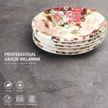 Gallery99 Pink & White Roses  Floral Heigh Grade Round Quarter plate set of 6 (7x7x1) 4