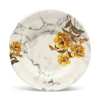 Gallery99 Yellow & White Rose Floral Heigh Grade Round Quarter plate set of 6 (7x7x1) 2