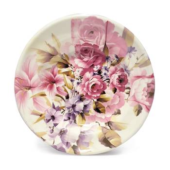 Gallery99 White & Pink Floral Heigh Grade Round Quarter plate set of 6 (7x7x1) 4