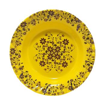 Gallery99 Yellow Tree of Joy Floral Heigh Grade Round Quarter plate set of 6 (7.5x7.5x1) 3
