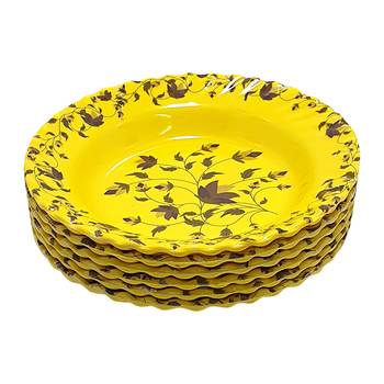 Gallery99 Yellow Tree of Power Floral Heigh Grade Round Quarter plate set of 6 (7.5x7.5x1) 2