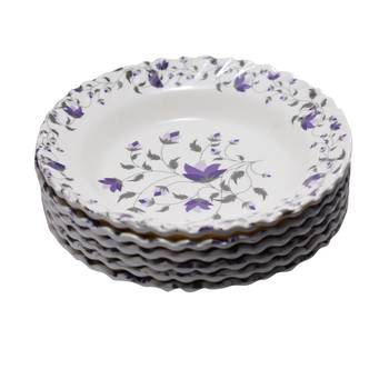 Gallery99 White & Purple Tree of Power Floral Heigh Grade Round Quarter plate set of 6 (7x7x1) 2