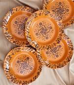Gallery99 Orange Tree of Joy Floral Heigh Grade Round Quarter plate set of 12 (7.5x7.5x1)
