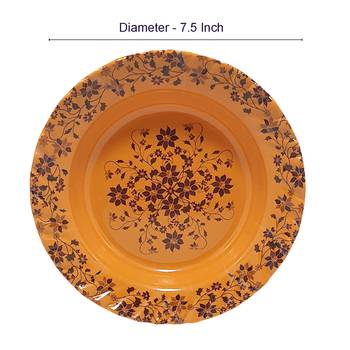 Gallery99 Orange Tree of Joy Floral Heigh Grade Round Quarter plate set of 12 (7.5x7.5x1) 5