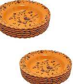 Gallery99 Orange Tree of Power Floral Heigh Grade Round Quarter plate set of 12 (7x7x1)